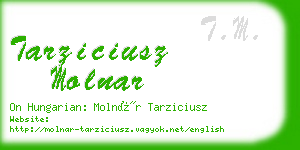 tarziciusz molnar business card